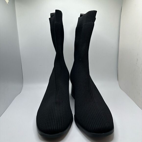 CUSHIONAIRE Women's Stretch boot +Memory Foam 8.5 BLACK - Picture 2 of 7